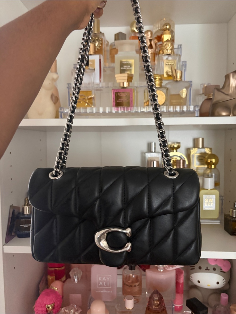 Coach shoulder bag tabby 26 quilted silver hardware